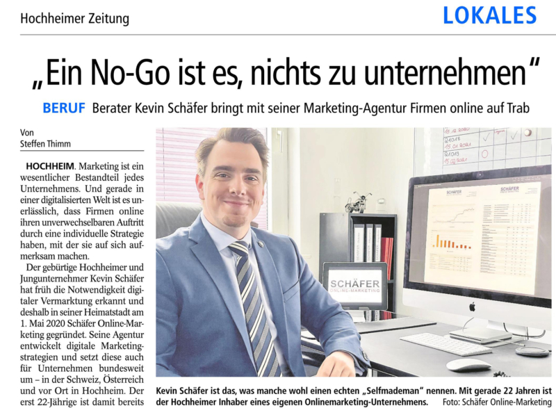 Zeitungsartikel Hochheimer Presse_Schäfer Online Marketing